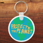 BESCHERM HET PLANET ZORG AARDE Eco Green Sleutelhanger (Voorkant)