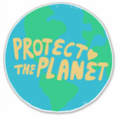 BESCHERM HET PLANET ZORG AARDE Eco Green Sticker (Voorkant)