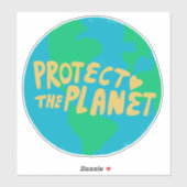 BESCHERM HET PLANET ZORG AARDE Eco Green Sticker (Vel)