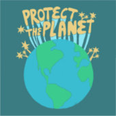 BESCHERM HET PLANET ZORG AARDE Eco Green Sticker (Voorkant)