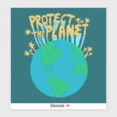 BESCHERM HET PLANET ZORG AARDE Eco Green Sticker (Vel)