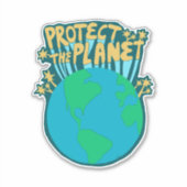 BESCHERM HET PLANET ZORG AARDE Eco Green Sticker (Voorkant)