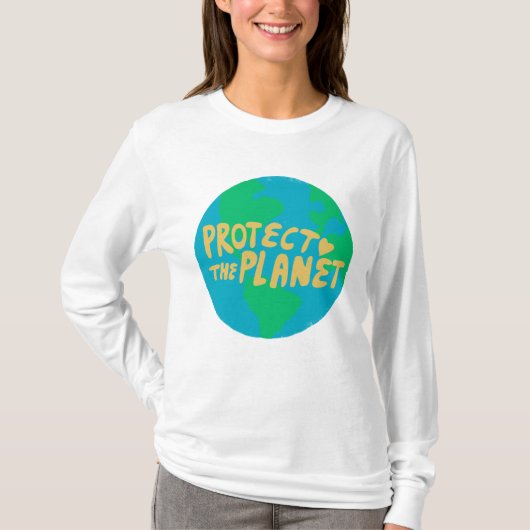 BESCHERM HET PLANET ZORG AARDE Eco Green T-shirt (Voorkant)
