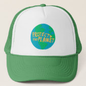 BESCHERM HET PLANET ZORG AARDE Eco Green Trucker Pet (Voorkant)