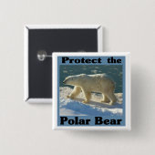 Bescherm het Polaire Beer Vierkante Button 5,1 Cm (Voorkant /achterkant)