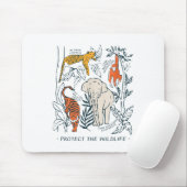 Bescherm het Shirt Endange van het wilde flesje Muismat (Met muis)