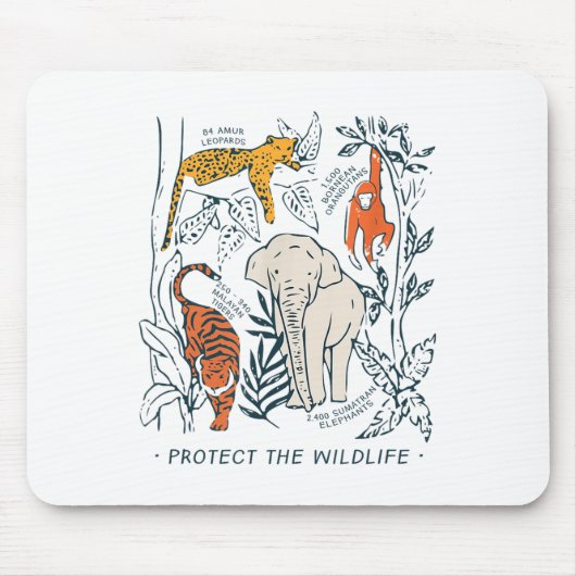 Bescherm het Shirt Endange van het wilde flesje Muismat (Voorkant)