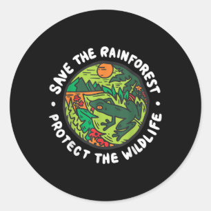Bescherm het wild om het regenwoud te redden ronde sticker