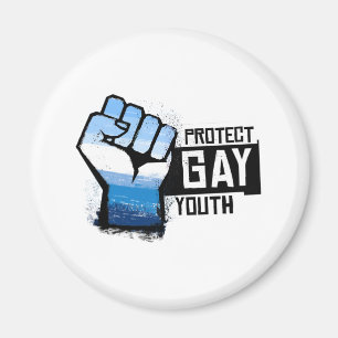 Bescherm Homojongeren - Blauwe Pride Vuist Magneet
