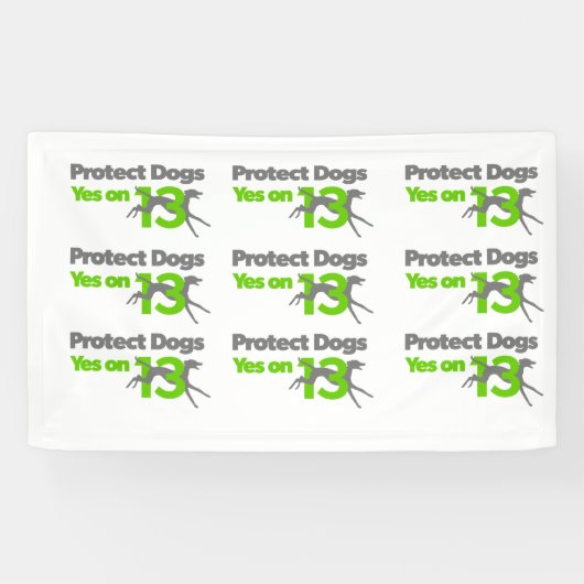 Bescherm honden - Ja op 13 kleine banners (Horizontaal)