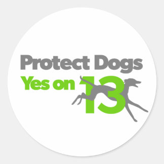 Bescherm honden - YesOn13 kleine stickers