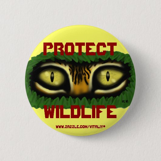 Bescherm in het wild levende tijgerogen grafische ronde button 5,7 cm (Voorkant)