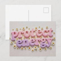 Bescherm Je Energie Pastel Bloemige Briefkaart