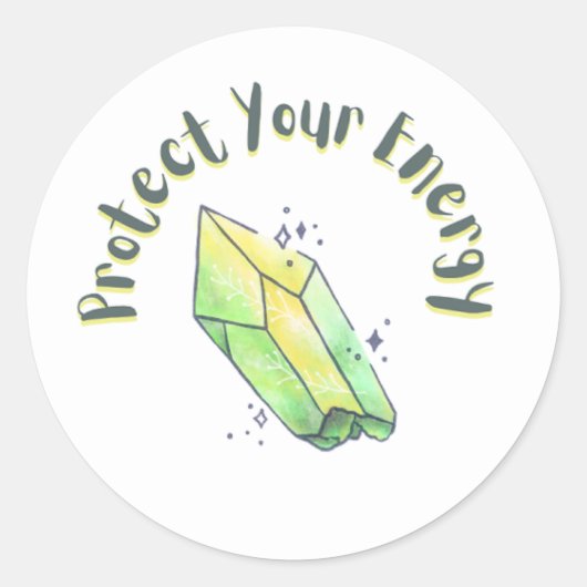 Bescherm je energie ronde sticker (Voorkant)
