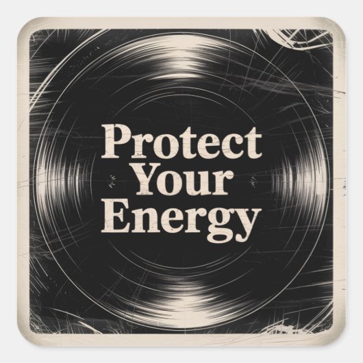 Bescherm Je Energie Vierkante Sticker (Voorkant)