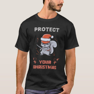 "Bescherm je Kerst" - Schattige Ninja Eekhoorn T-shirt