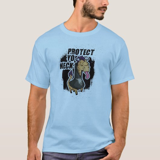 "Bescherm je nek" (vooral als je een giraffe bent) T-shirt (Voorkant)