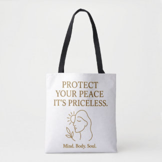 Bescherm je Vrede — Minimalistische Zelfzorg Citaa Tote Bag