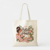 Bescherm Je Vrede Zelfzorg Bloementas Tote Bag (Achterkant)