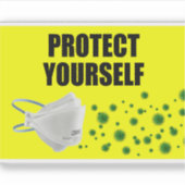 Bescherm jezelf tegen vinyl sticker (Voorkant)