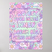 Bescherm Jouw Vrede Doodle Kunst Poster | Zelfzorg (Voorkant)