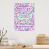 Bescherm Jouw Vrede Doodle Kunst Poster | Zelfzorg (Keuken)