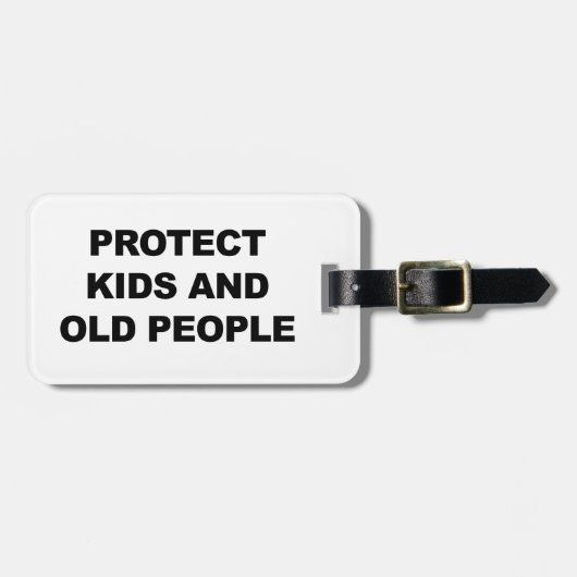 Bescherm Kinder en oude mensen Bagagelabel (Voorkant horizontaal)