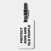 Bescherm Kinder en oude mensen Bagagelabel (Voorkant verticaal)