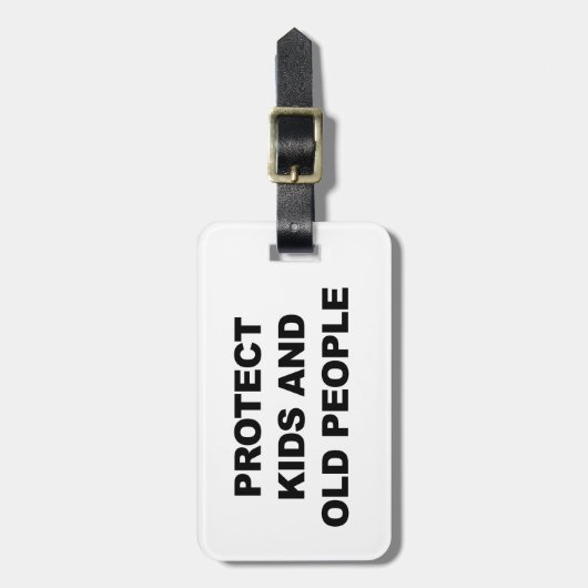 Bescherm Kinder en oude mensen Bagagelabel (Voorkant verticaal)