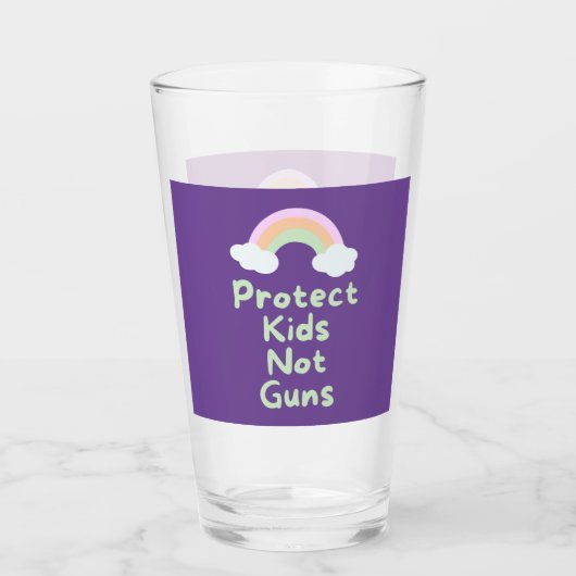 Bescherm Kinder Pistolen Word Art Glas (Voorkant)