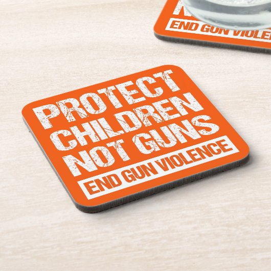 Bescherm kinderen, geen Pistolen - Stop Pistool ge Bier Onderzetter (Linkerzijde)