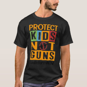 Bescherm kinderen niet Pistolen Sinaasappel Stop P T-shirt