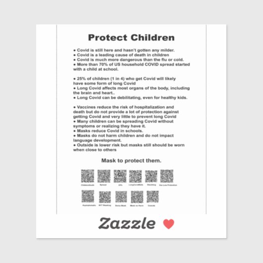 Bescherm kinderen. sticker (Vel)