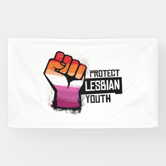 Bescherm Lesbische Jongeren Spandoek (Horizontaal)