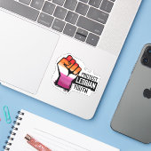 Bescherm Lesbische Jongeren Sticker (Laptop met iPhone)