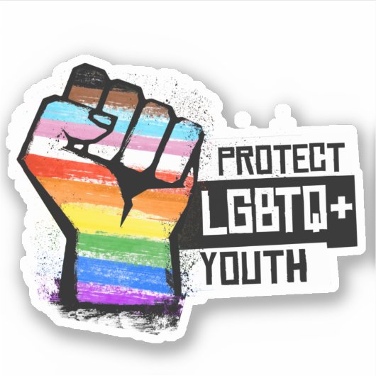 Bescherm LGBTQ-jongeren Sticker (Voorkant)