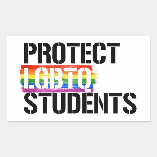 Bescherm LGBTQ-studenten Rechthoekige Sticker (Voorkant)