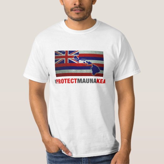 Bescherm Mauna Kea - vlag van Hawaii T-shirt (Voorkant)