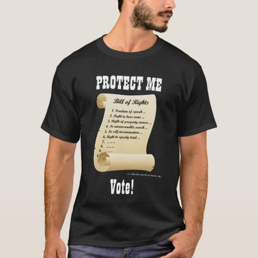 Bescherm mij - Bill of Rights - Stemming T-shirt (Voorkant)