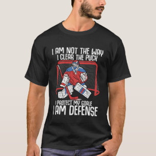 Bescherm mijn goalie Ik Ben Defence Fun IJshockey  T-shirt