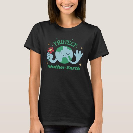 Bescherm Moeder Aarde Milieubewustzijn Aarde T-shirt (Voorkant)