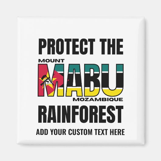 Bescherm MOUNT MABU REGENWOUD Mozambique Vlag Magneet (Voorkant)