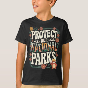 Bescherm nationale parken retro vissen natuur t-shirt