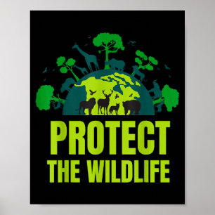 Bescherm natuur en dieren _ aarde dag redden diere poster