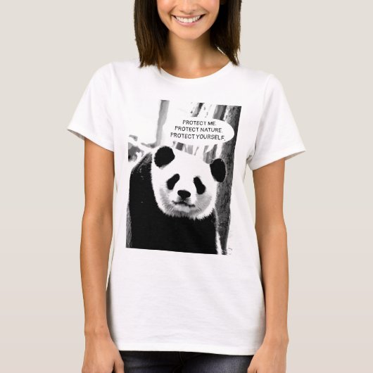 Bescherm Natuur Panda Beer aangepaste tekst Vrouwe T-shirt (Voorkant)