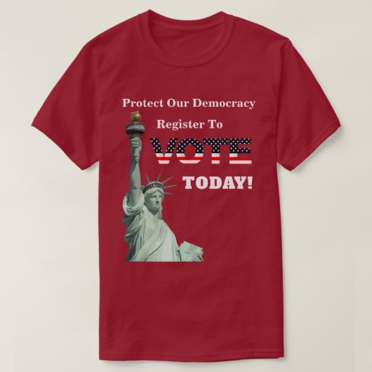 Bescherm ons democratische register om vandaag te t-shirt (Design voorkant)