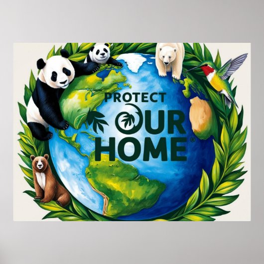 Bescherm ons huis 'Viral Eco-Friendly Wereldbol Ar Poster (Voorkant)