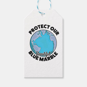 Bescherm ons prachtige blauwe marmer cadeaulabel