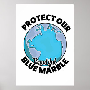Bescherm ons prachtige blauwe marmer poster