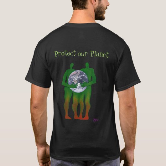 Bescherm ons T-shirt voor de planeet (Achterkant)